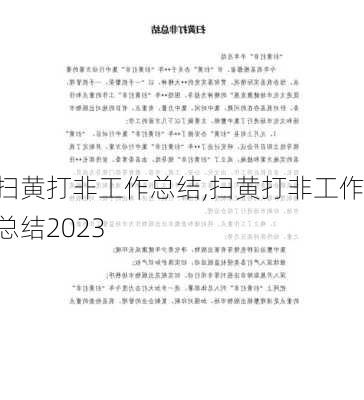 扫黄打非工作总结,扫黄打非工作总结2023