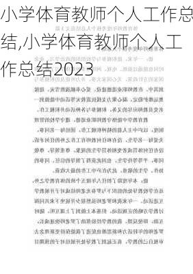 小学体育教师个人工作总结,小学体育教师个人工作总结2023