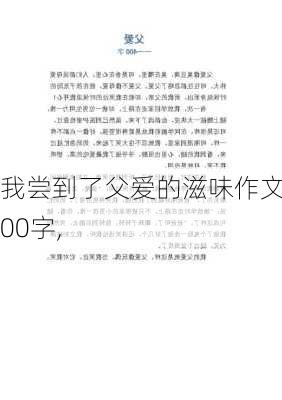 我尝到了父爱的滋味作文600字,