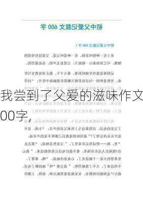 我尝到了父爱的滋味作文600字,