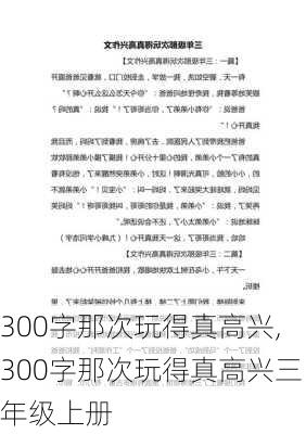 300字那次玩得真高兴,300字那次玩得真高兴三年级上册