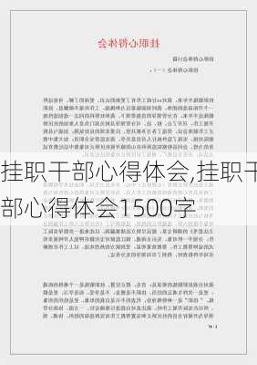 挂职干部心得体会,挂职干部心得体会1500字