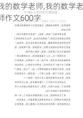 我的数学老师,我的数学老师作文600字