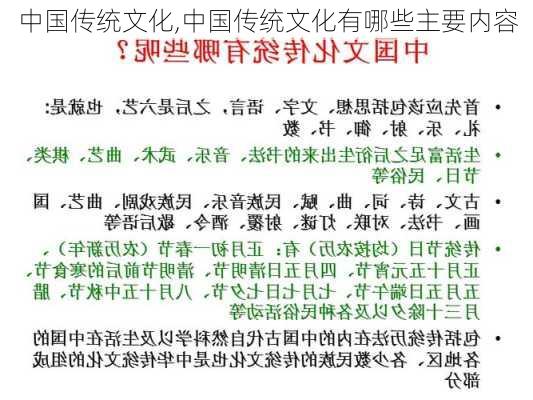 中国传统文化,中国传统文化有哪些主要内容