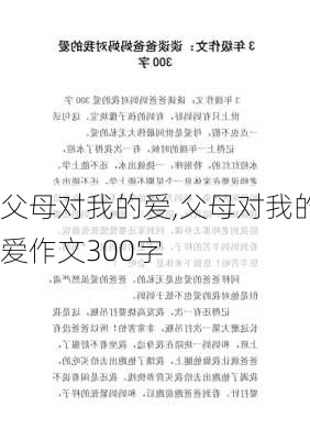 父母对我的爱,父母对我的爱作文300字