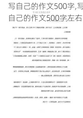 写自己的作文500字,写自己的作文500字左右