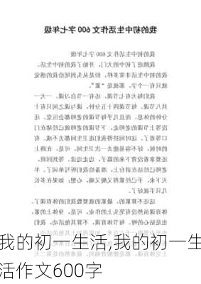 我的初一生活,我的初一生活作文600字