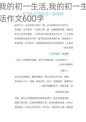 我的初一生活,我的初一生活作文600字