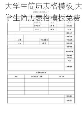 大学生简历表格模板,大学生简历表格模板免费