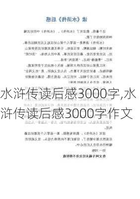 水浒传读后感3000字,水浒传读后感3000字作文