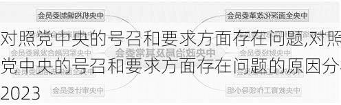 对照党中央的号召和要求方面存在问题,对照党中央的号召和要求方面存在问题的原因分析2023