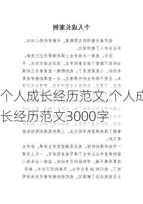 个人成长经历范文,个人成长经历范文3000字