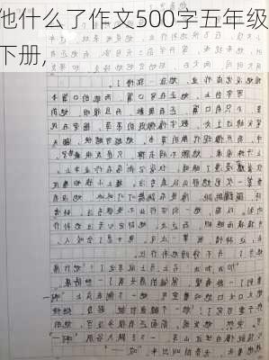 他什么了作文500字五年级下册,