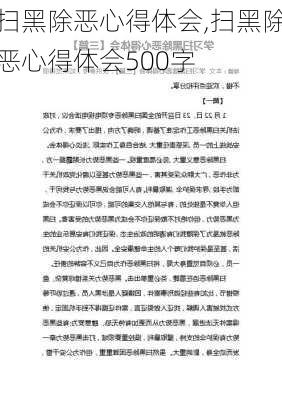 扫黑除恶心得体会,扫黑除恶心得体会500字