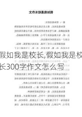 假如我是校长,假如我是校长300字作文怎么写