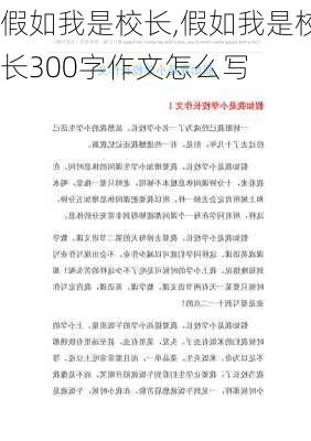 假如我是校长,假如我是校长300字作文怎么写