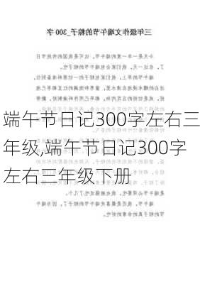 端午节日记300字左右三年级,端午节日记300字左右三年级下册