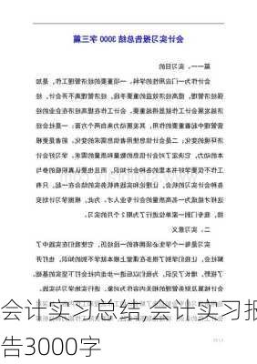 会计实习总结,会计实习报告3000字