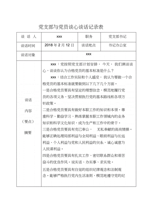 党员谈心谈话记录表2022,党员谈心谈话记录表2023年最新版