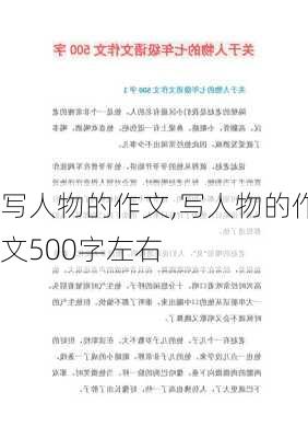 写人物的作文,写人物的作文500字左右