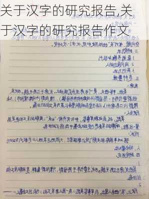 关于汉字的研究报告,关于汉字的研究报告作文