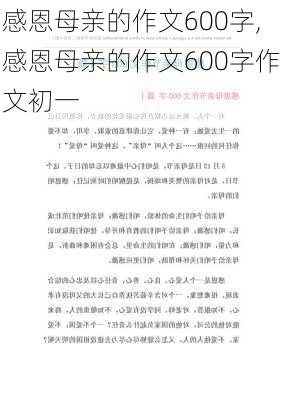 感恩母亲的作文600字,感恩母亲的作文600字作文初一