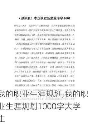 我的职业生涯规划,我的职业生涯规划1000字大学生