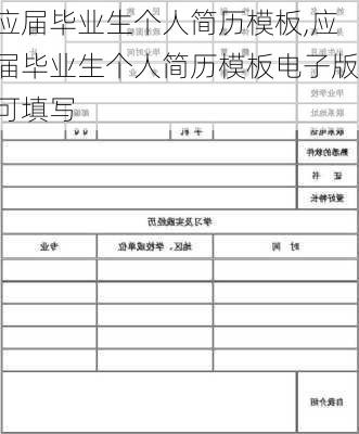 应届毕业生个人简历模板,应届毕业生个人简历模板电子版可填写