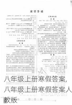 八年级上册寒假答案,八年级上册寒假答案人教版