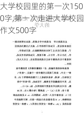 大学校园里的第一次1500字,第一次走进大学校园作文500字