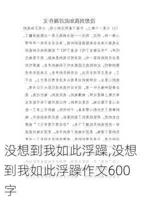 没想到我如此浮躁,没想到我如此浮躁作文600字