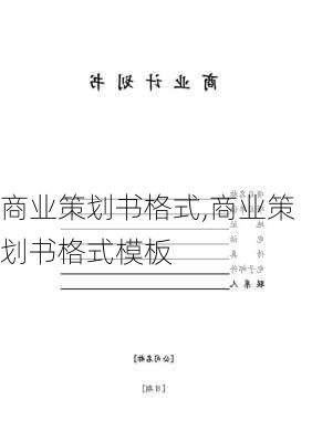 商业策划书格式,商业策划书格式模板