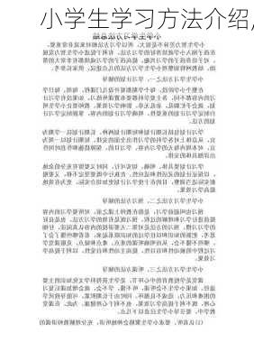 小学生学习方法介绍,