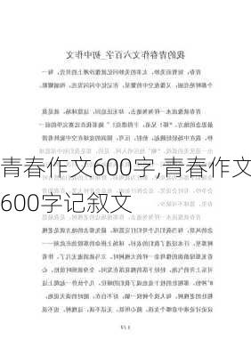 青春作文600字,青春作文600字记叙文