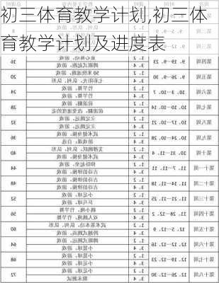 初三体育教学计划,初三体育教学计划及进度表