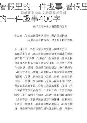 暑假里的一件趣事,暑假里的一件趣事400字