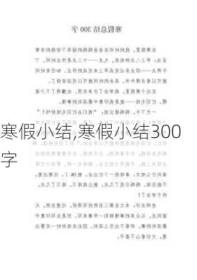 寒假小结,寒假小结300字