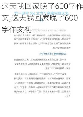 这天我回家晚了600字作文,这天我回家晚了600字作文初一