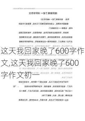 这天我回家晚了600字作文,这天我回家晚了600字作文初一