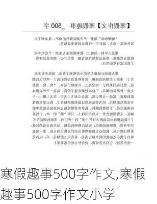 寒假趣事500字作文,寒假趣事500字作文小学