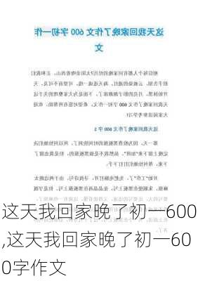 这天我回家晚了初一600,这天我回家晚了初一600字作文