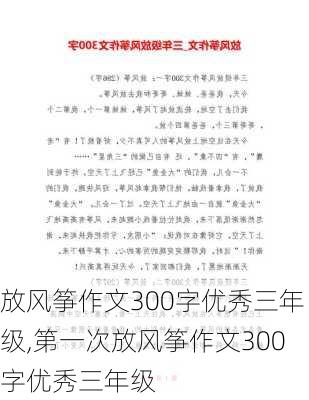 放风筝作文300字优秀三年级,第一次放风筝作文300字优秀三年级