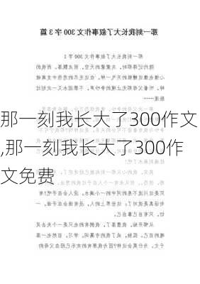 那一刻我长大了300作文,那一刻我长大了300作文免费