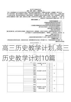 高三历史教学计划,高三历史教学计划10篇