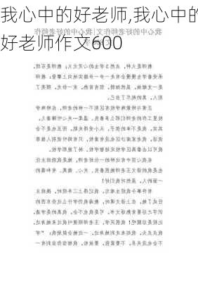 我心中的好老师,我心中的好老师作文600