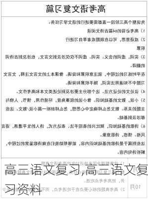 高三语文复习,高三语文复习资料