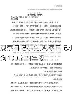 观察日记小狗,观察日记小狗400字四年级