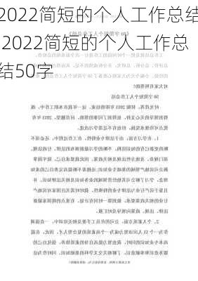 2022简短的个人工作总结,2022简短的个人工作总结50字