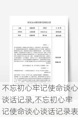 不忘初心牢记使命谈心谈话记录,不忘初心牢记使命谈心谈话记录表