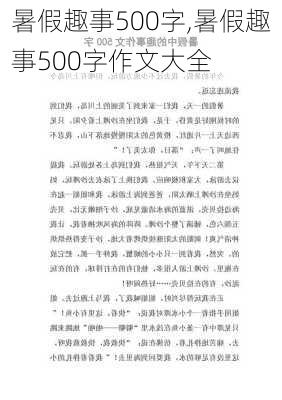 暑假趣事500字,暑假趣事500字作文大全